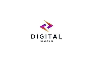 diseño de logotipo de letra inicial s con imagen vectorial de píxeles digitales vector