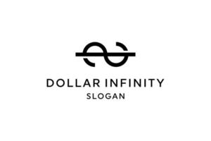 símbolo de dólar e infinito vector