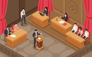 Law And Justice Isometric Illustration vector