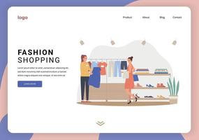 sitio web plano de compras de moda vector