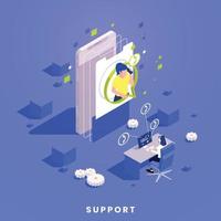 Technical Support Isometric Concept vector