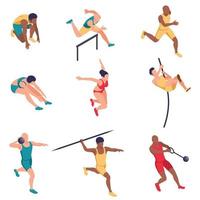 conjunto de iconos de atletismo deportista vector