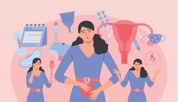 Premenstrual Syndrome Flat Illustration vector