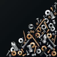 Screws Bolts Tools Realistic Background vector