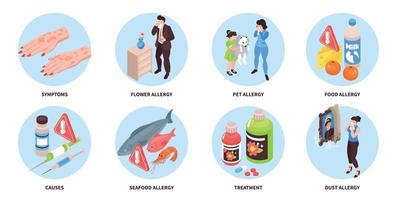 Allergy Causes Round Compositions vector