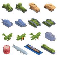 WWI Military Vehicles Set vector