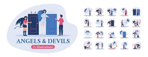 Angels And Devils Set vector