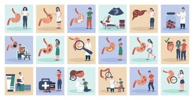 Stomach Medication Compositions Set vector