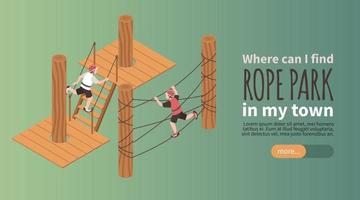 Rope Park Horizontal Banner vector