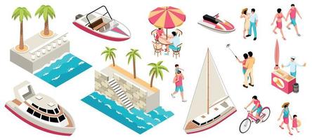 Vacation Sea Color Set vector