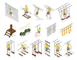 iconos isométricos del parque de actividades al aire libre vector