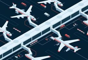 Airport Terminal Jets Composition vector