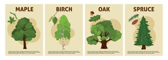 Trees Vertical Posters Set