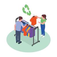 Fast Fashion Recycling Composition vector