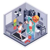 Online Services Isometric Sporty Background vector