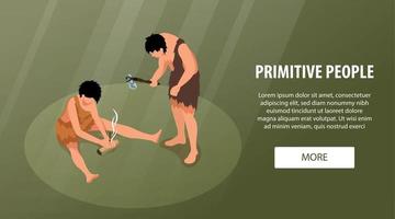 Primitive People Horizontal Banner vector