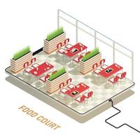 Food Court Isometric Concept vector