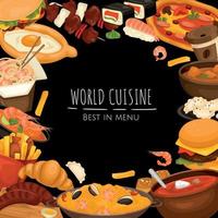 World Cuisine Frame Composition vector