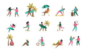 colección de iconos de actividades de verano vector