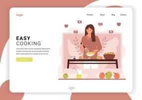 Easy Cooking Flat Web Site vector