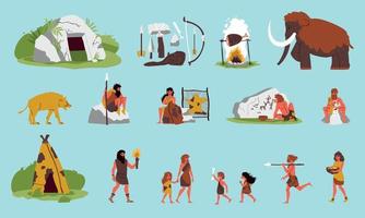 Primitive People Color Set vector