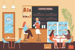 Coffee Shop Indoor Composition vector