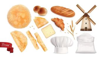 Bread Big Realistic set vector