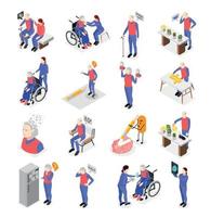 Dementia Isometric Set vector