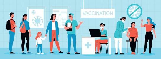 Queue For Vaccination Composition vector