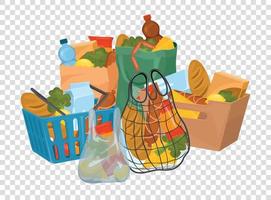 Food Store Basket Composition vector