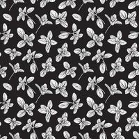 seamless pattern with basil leaves. vector