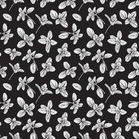 seamless pattern with basil leaves. vector