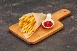 French Fry with tomato sauce photo