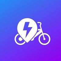 bicicleta eléctrica o icono de vector de bicicleta