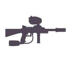 paintball gun, marker, silhouette on white vector