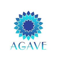 Agave, abstract blue logo template on white vector