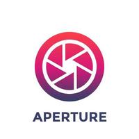 Aperture icon, photography logo element vector