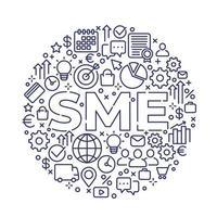 SME, small and medium enterprise, vector line art
