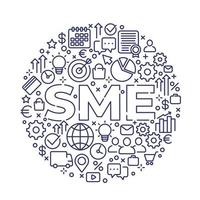 SME, small and medium enterprise, vector line art