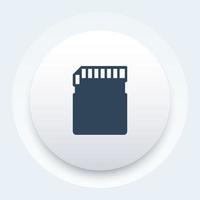 SD card icon, vector symbol