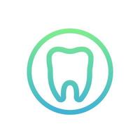 Stomatology icon, dental clinic logo element, tooth linear sign over white, vector illustration