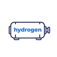 almacenamiento de hidrógeno, icono de línea de tanque de gas vector