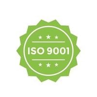 ISO 9001 badge, label vector