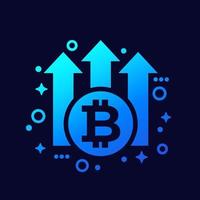 bitcoin growth icon, vector design