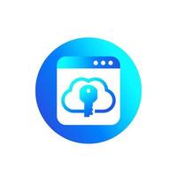 key to cloud icon for web vector