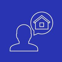 landlord or owner icon, line vector