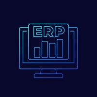 icono de línea de vector de software erp