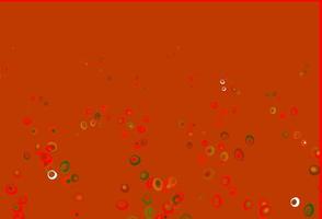 Light Green, Red vector background with bubbles.