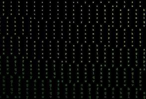 Dark green vector texture with ABC characters.