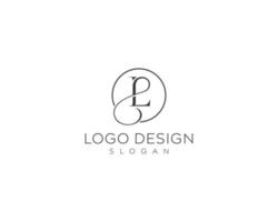 logotipo de letra abstracta lp, diseño de logotipo vectorial pl vector